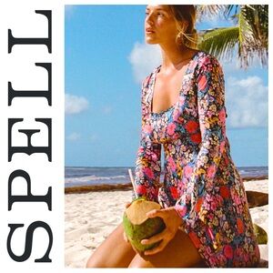 Spell Designs Last Drinks Mini Dress Small NWOT 💙🩷